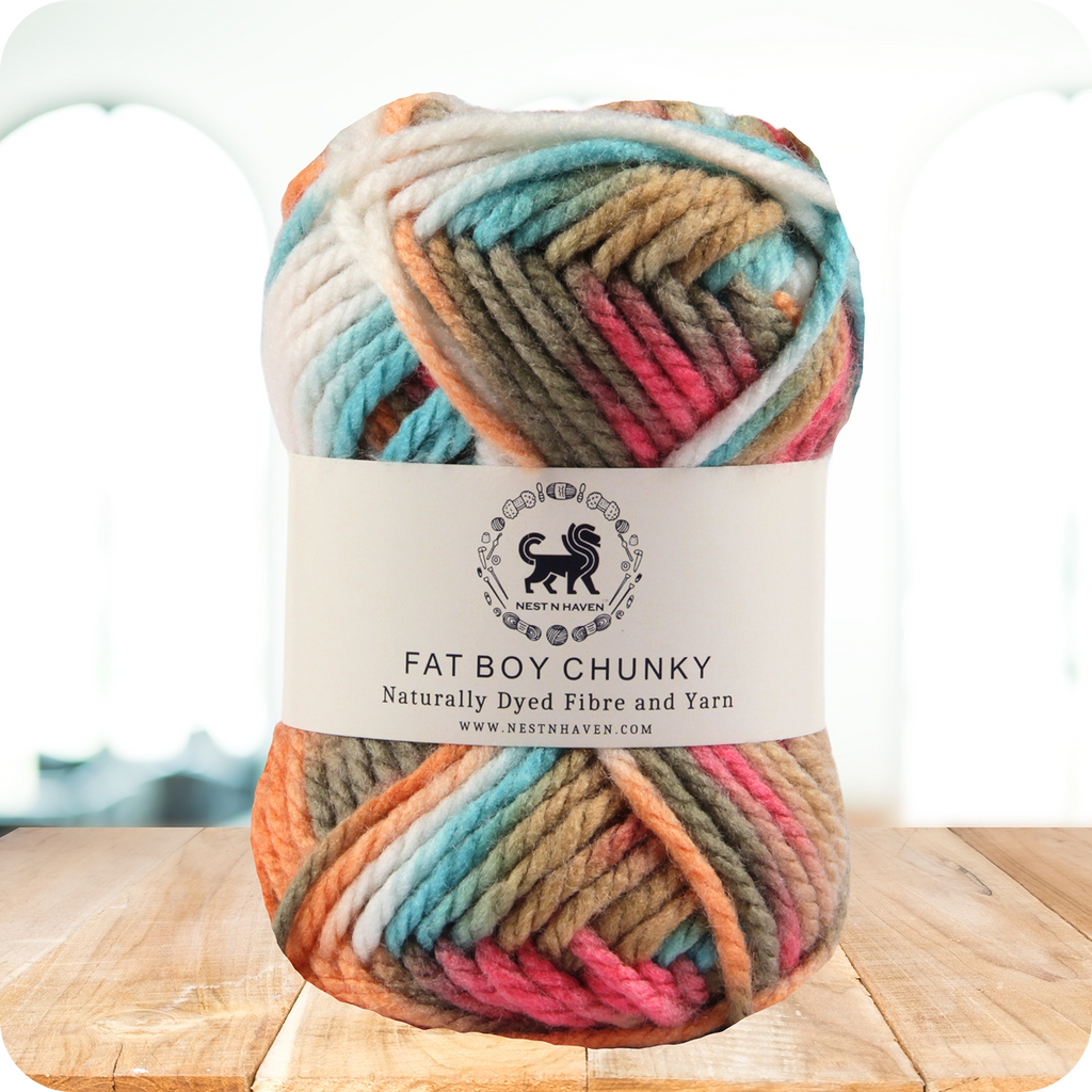 Fatboy Chunky Naturally Dyed Fibre Yarn (100 gram) - Multicolor 11