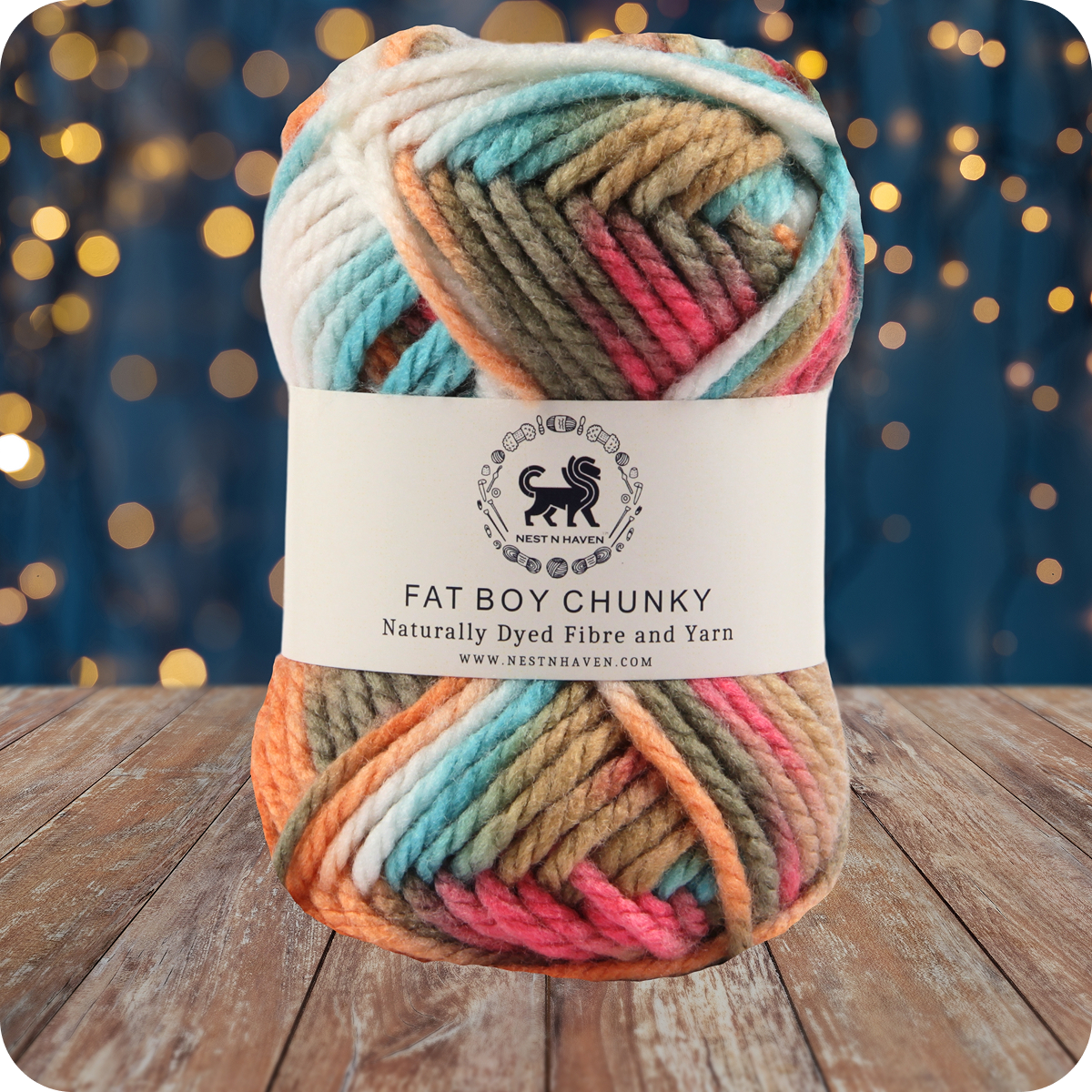 Fatboy Chunky Naturally Dyed Fibre Yarn (100 gram) - Multicolor 11