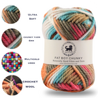 Fatboy Chunky Naturally Dyed Fibre Yarn (100 gram) - Multicolor 11