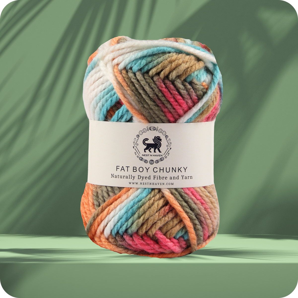 Fatboy Chunky Naturally Dyed Fibre Yarn (100 gram) - Multicolor 11