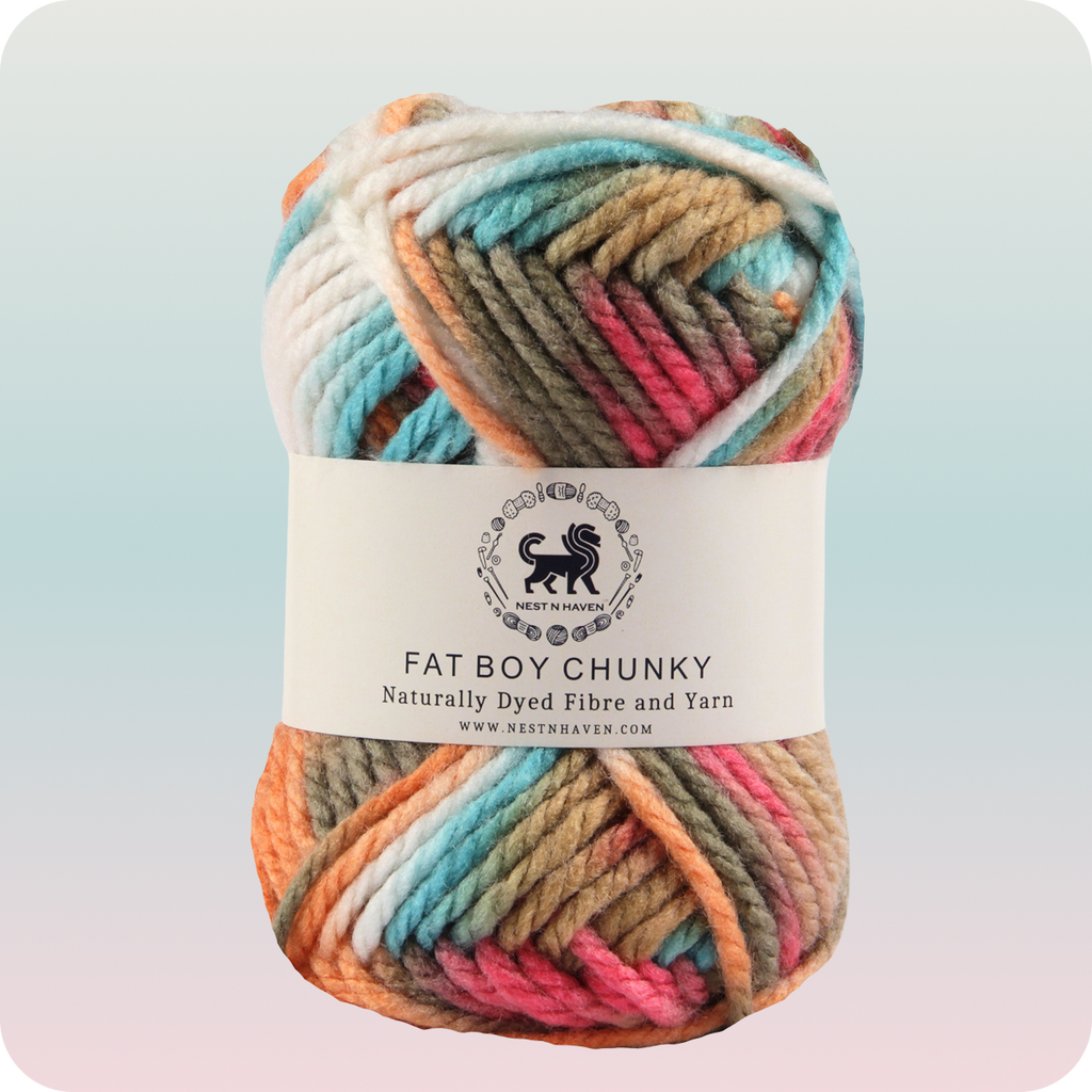 Fatboy Chunky Naturally Dyed Fibre Yarn (100 gram) - Multicolor 11