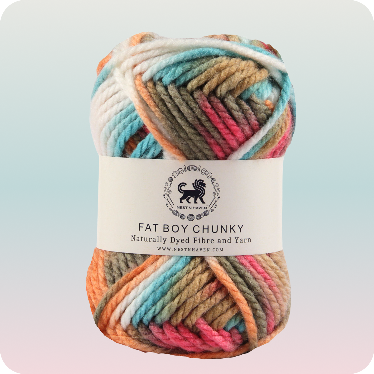 Fatboy Chunky Naturally Dyed Fibre Yarn (100 gram) - Multicolor 11