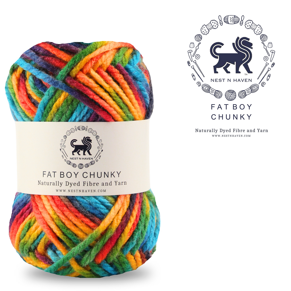 Fatboy Chunky Naturally Dyed Fibre Yarn (100 gram) - Multicolor 12