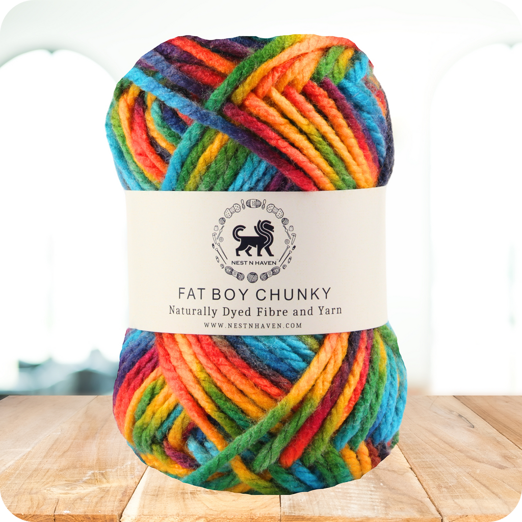 Fatboy Chunky Naturally Dyed Fibre Yarn (100 gram) - Multicolor 12