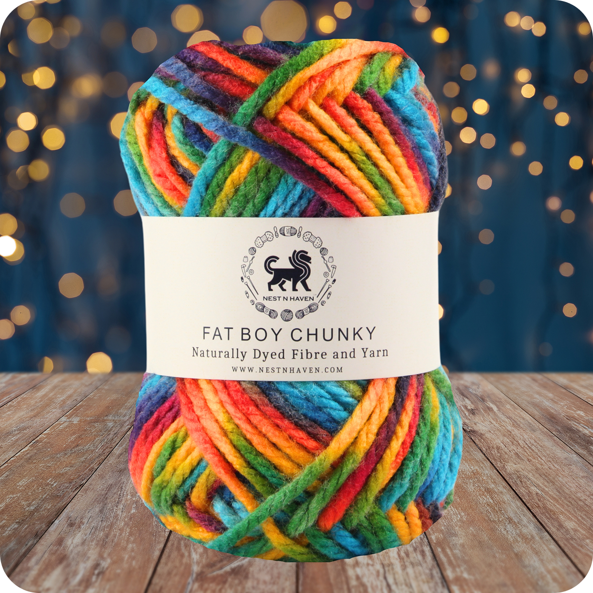Fatboy Chunky Naturally Dyed Fibre Yarn (100 gram) - Multicolor 12