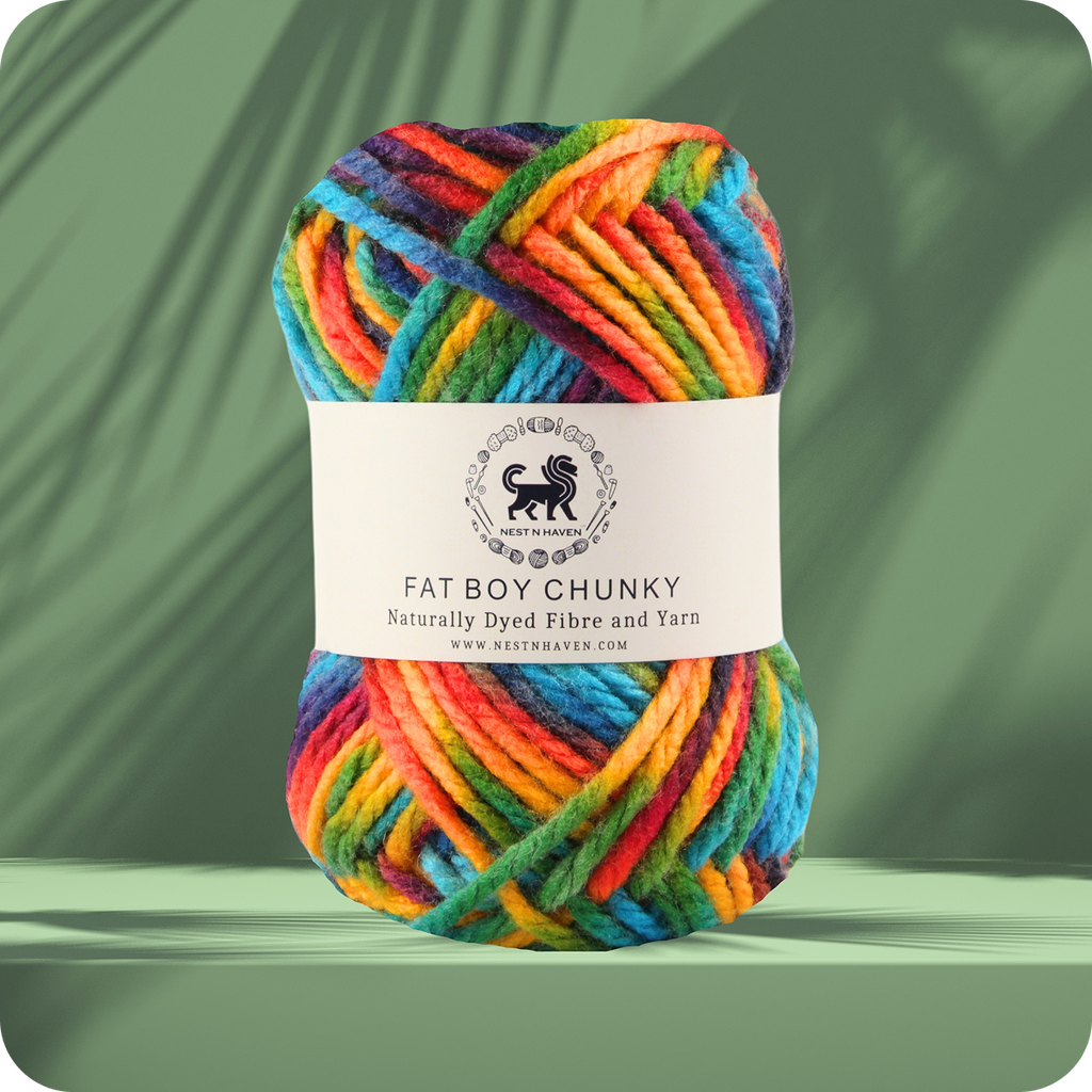 Fatboy Chunky Naturally Dyed Fibre Yarn (100 gram) - Multicolor 12