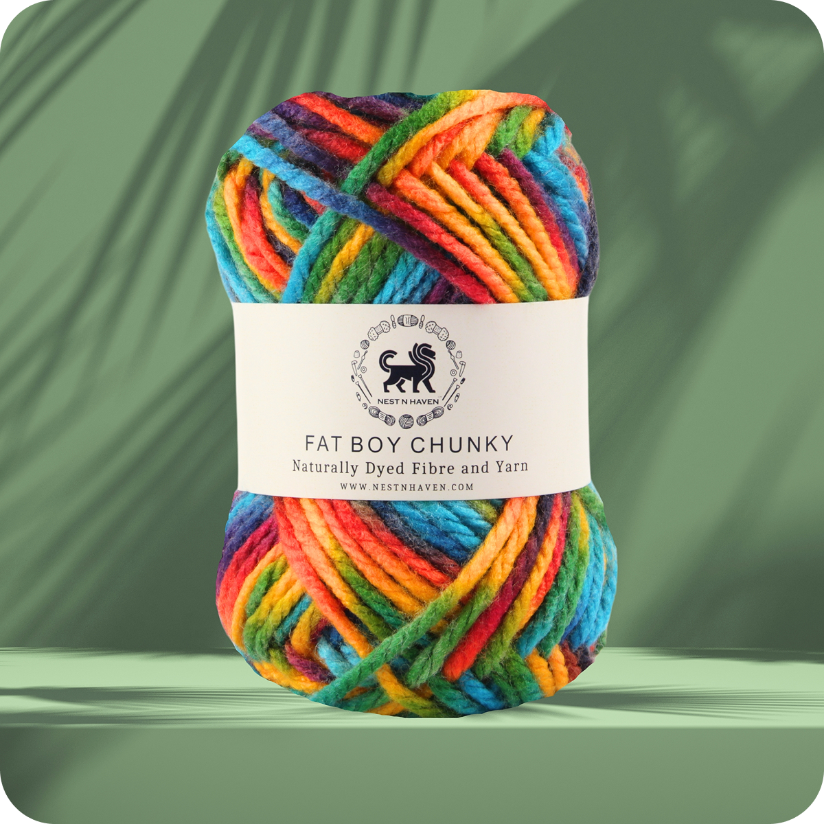 Fatboy Chunky Naturally Dyed Fibre Yarn (100 gram) - Multicolor 12
