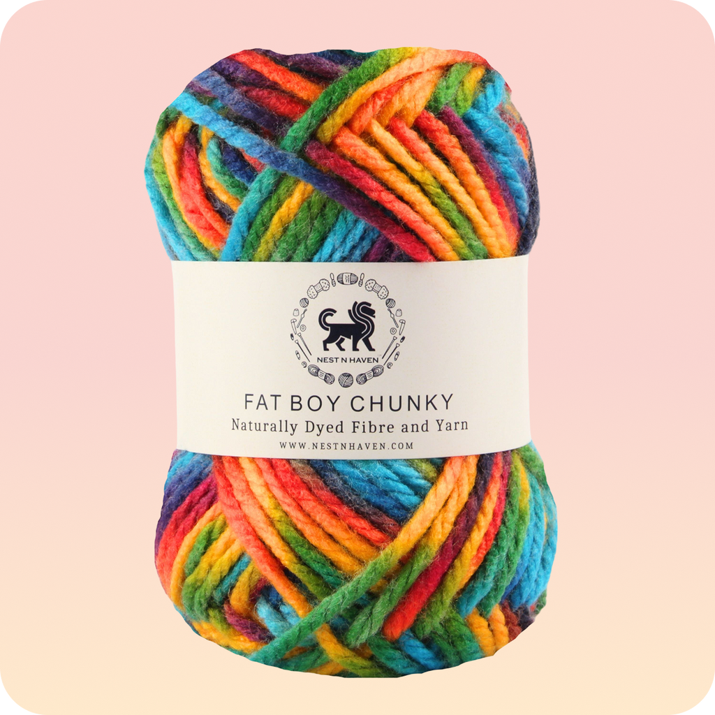 Fatboy Chunky Naturally Dyed Fibre Yarn (100 gram) - Multicolor 12