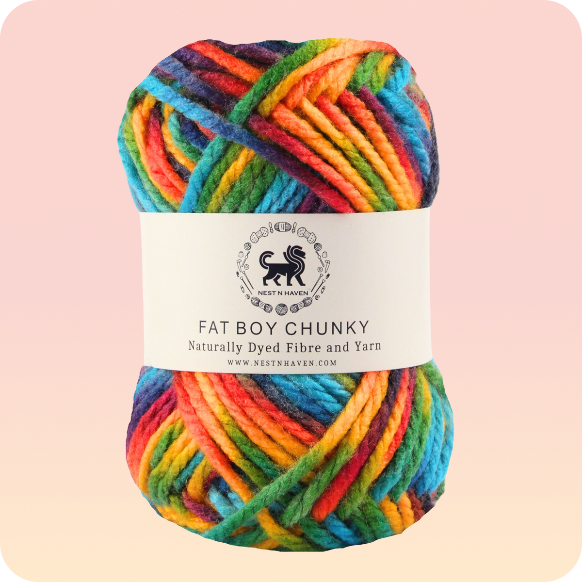 Fatboy Chunky Naturally Dyed Fibre Yarn (100 gram) - Multicolor 12