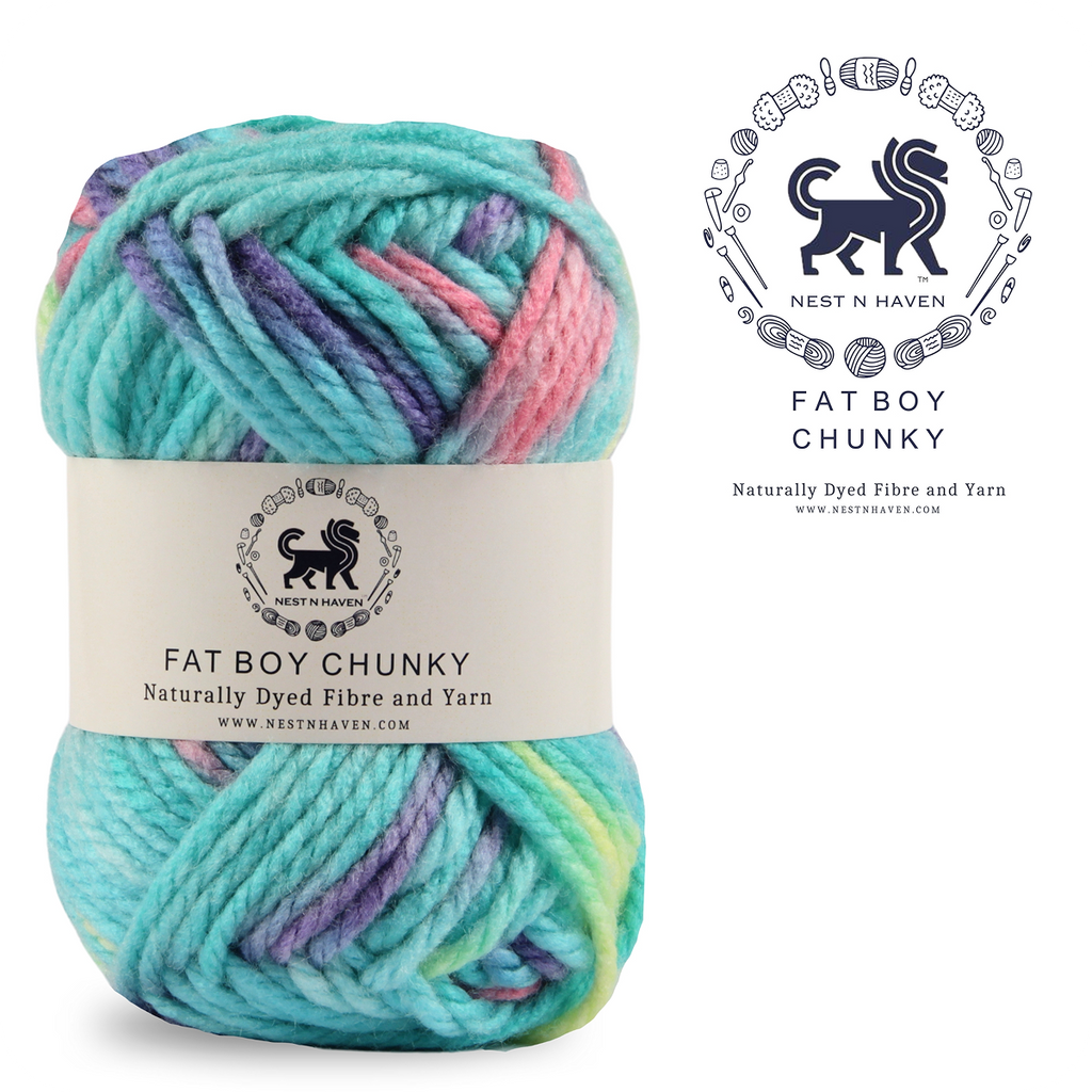 Fatboy Chunky Naturally Dyed Fibre Yarn (100 gram) - Multicolor 13