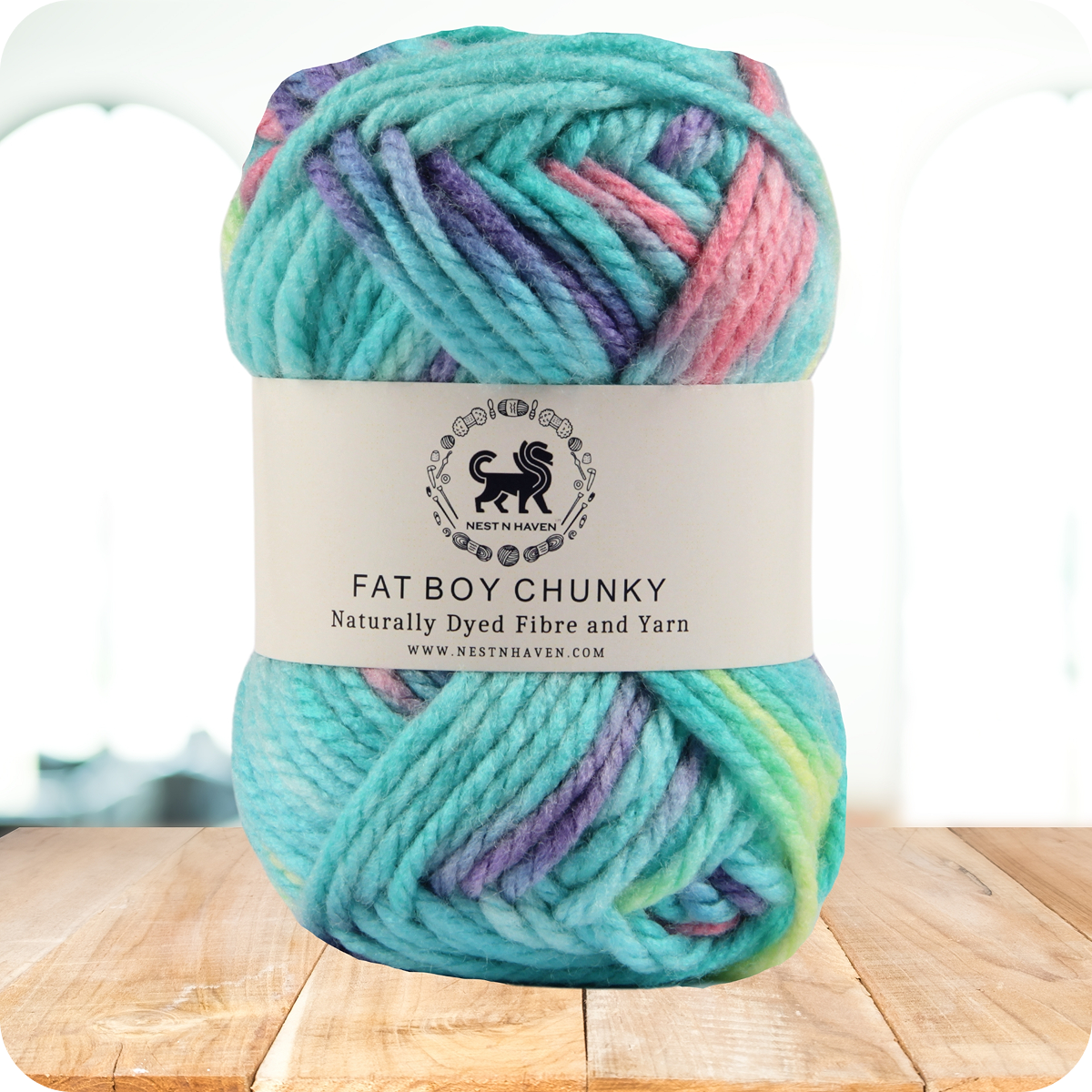 Fatboy Chunky Naturally Dyed Fibre Yarn (100 gram) - Multicolor 13