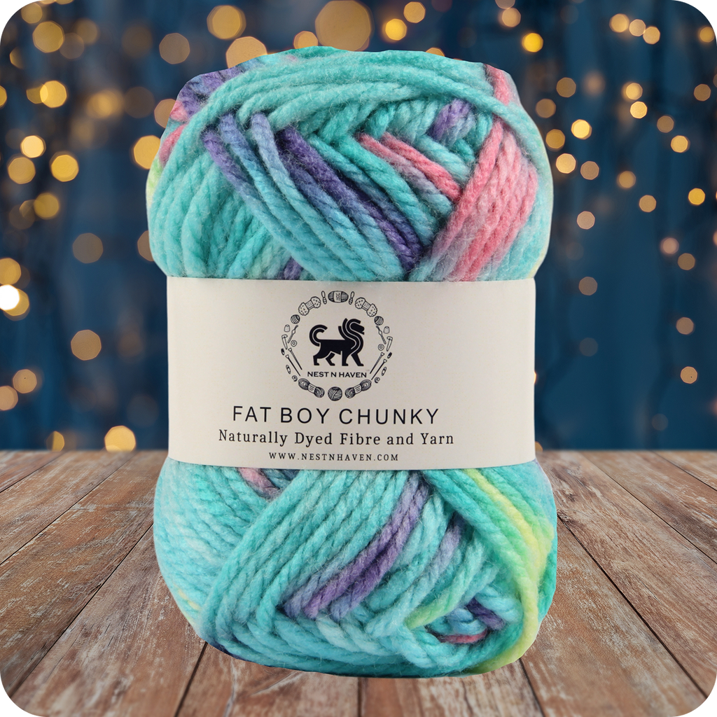 Fatboy Chunky Naturally Dyed Fibre Yarn (100 gram) - Multicolor 13