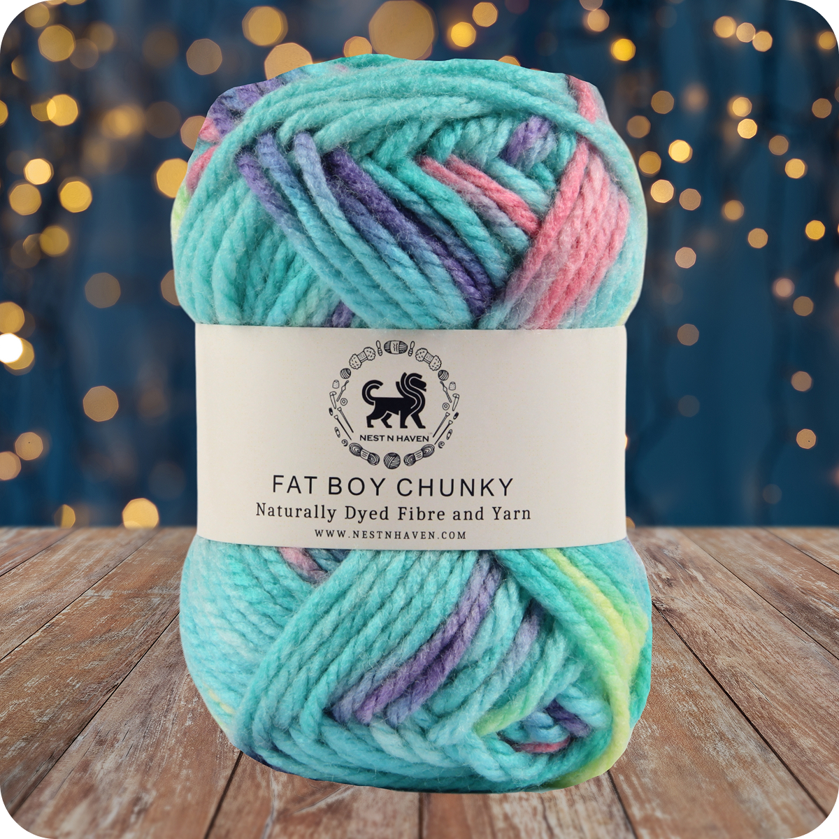 Fatboy Chunky Naturally Dyed Fibre Yarn (100 gram) - Multicolor 13