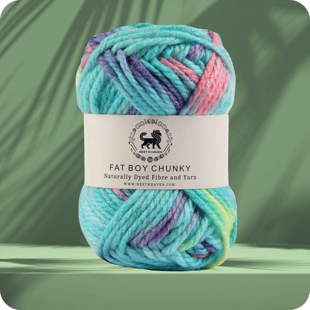 Fatboy Chunky Naturally Dyed Fibre Yarn (100 gram) - Multicolor 13