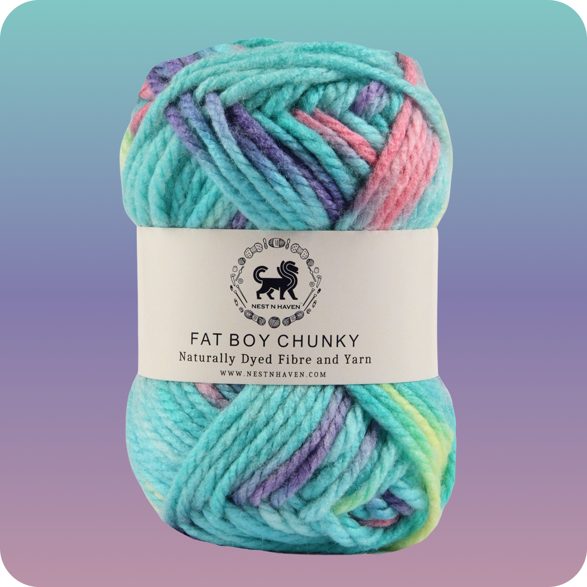 Fatboy Chunky Naturally Dyed Fibre Yarn (100 gram) - Multicolor 13