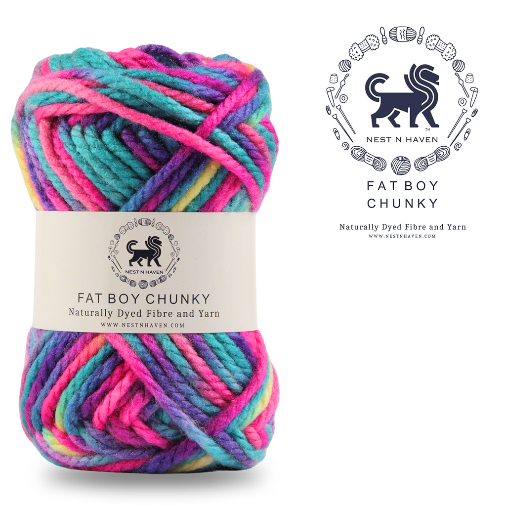 Fatboy Chunky Naturally Dyed Fibre Yarn (100 gram) - Multicolor 14