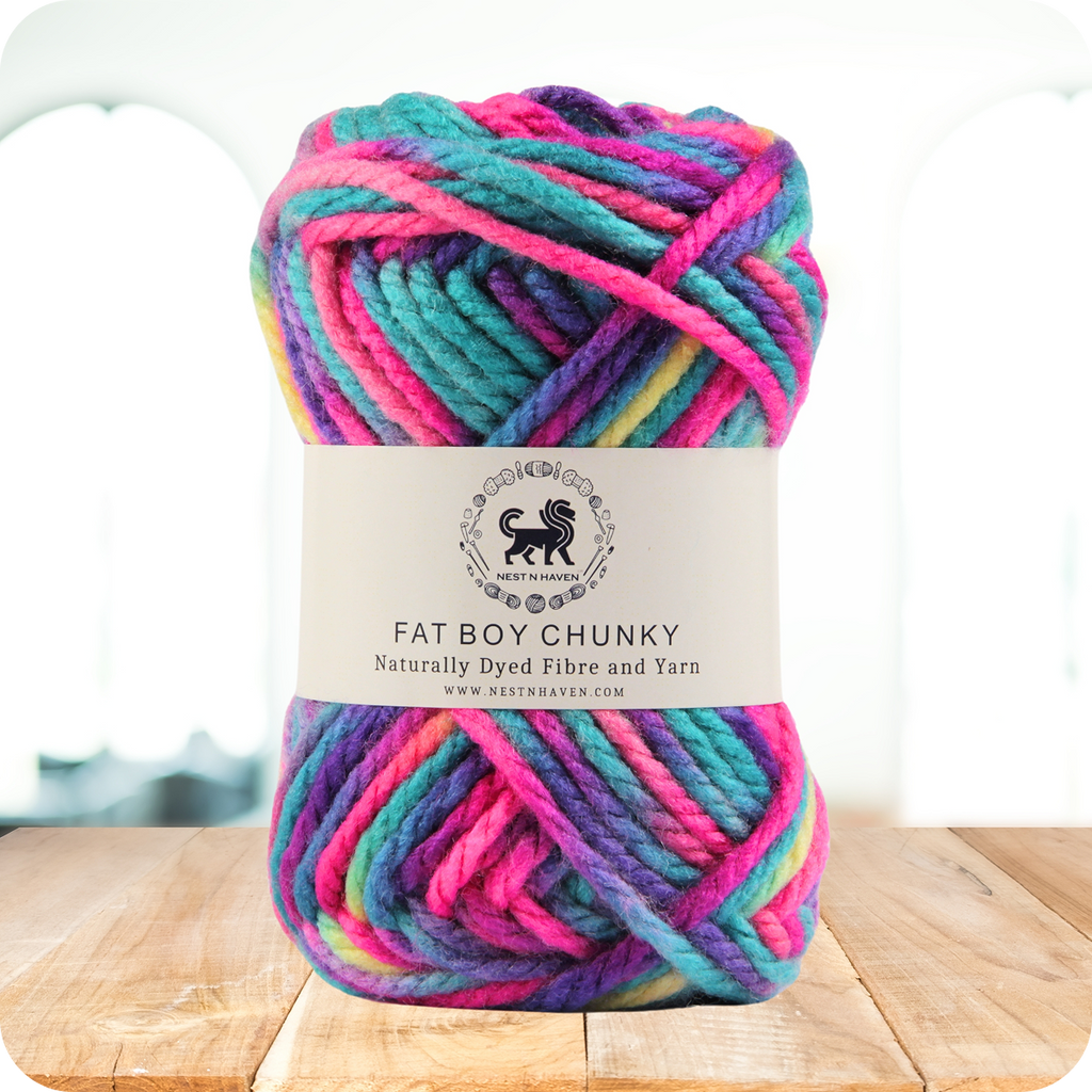 Fatboy Chunky Naturally Dyed Fibre Yarn (100 gram) - Multicolor 14