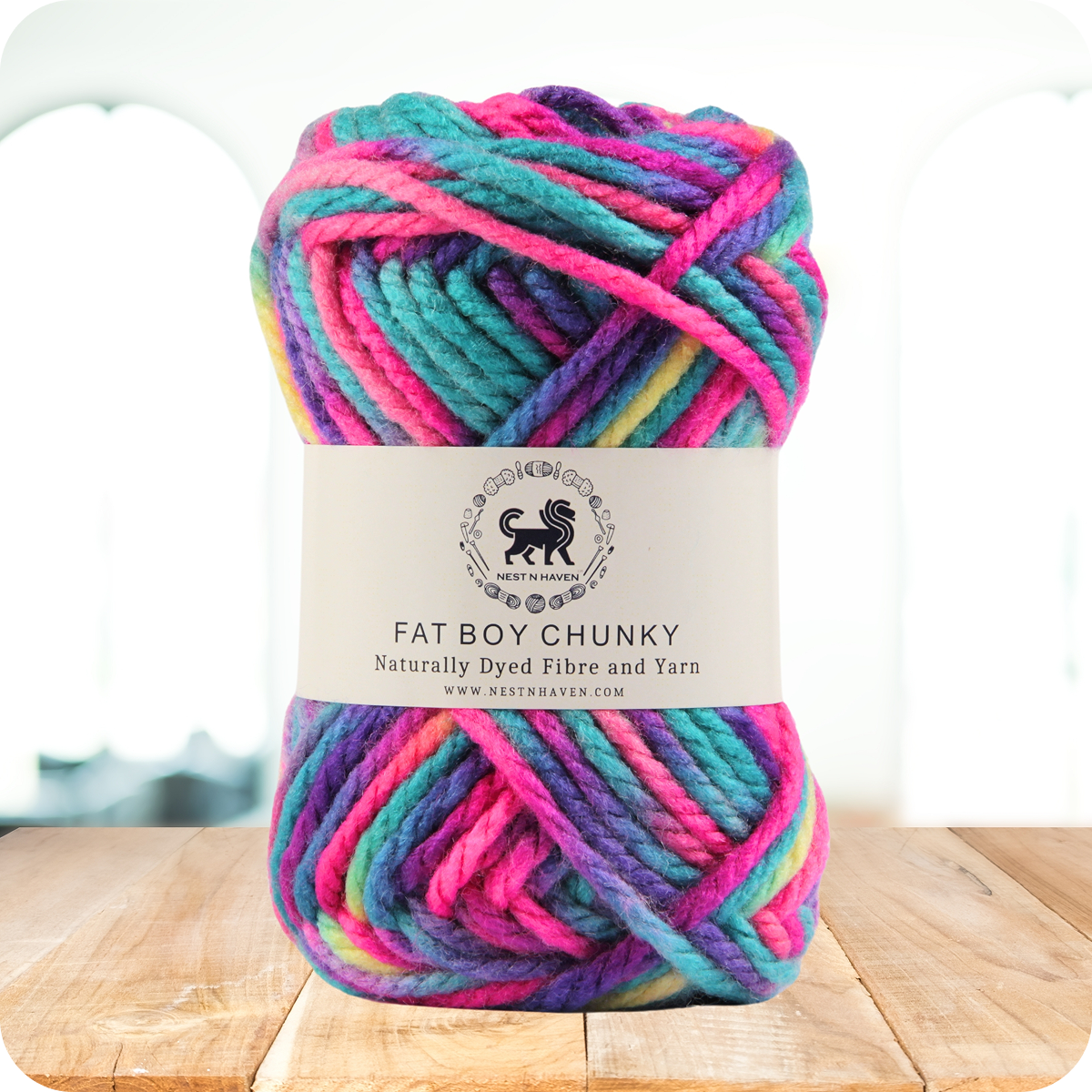 Fatboy Chunky Naturally Dyed Fibre Yarn (100 gram) - Multicolor 14