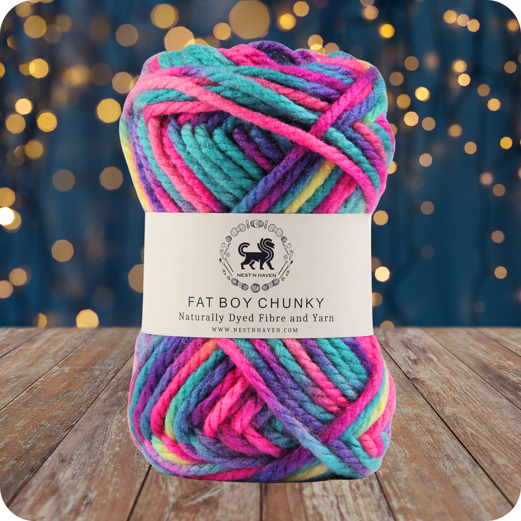 Fatboy Chunky Naturally Dyed Fibre Yarn (100 gram) - Multicolor 14