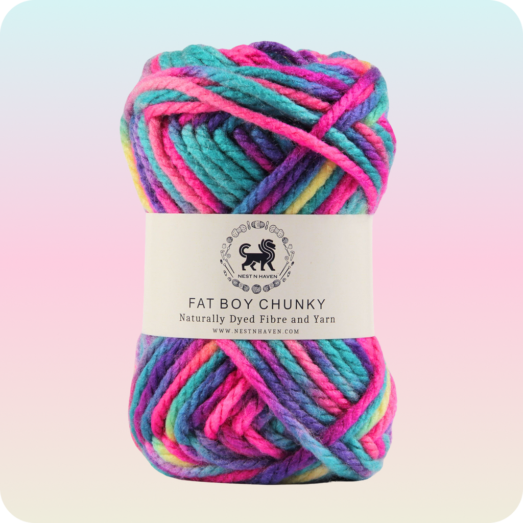Fatboy Chunky Naturally Dyed Fibre Yarn (100 gram) - Multicolor 14