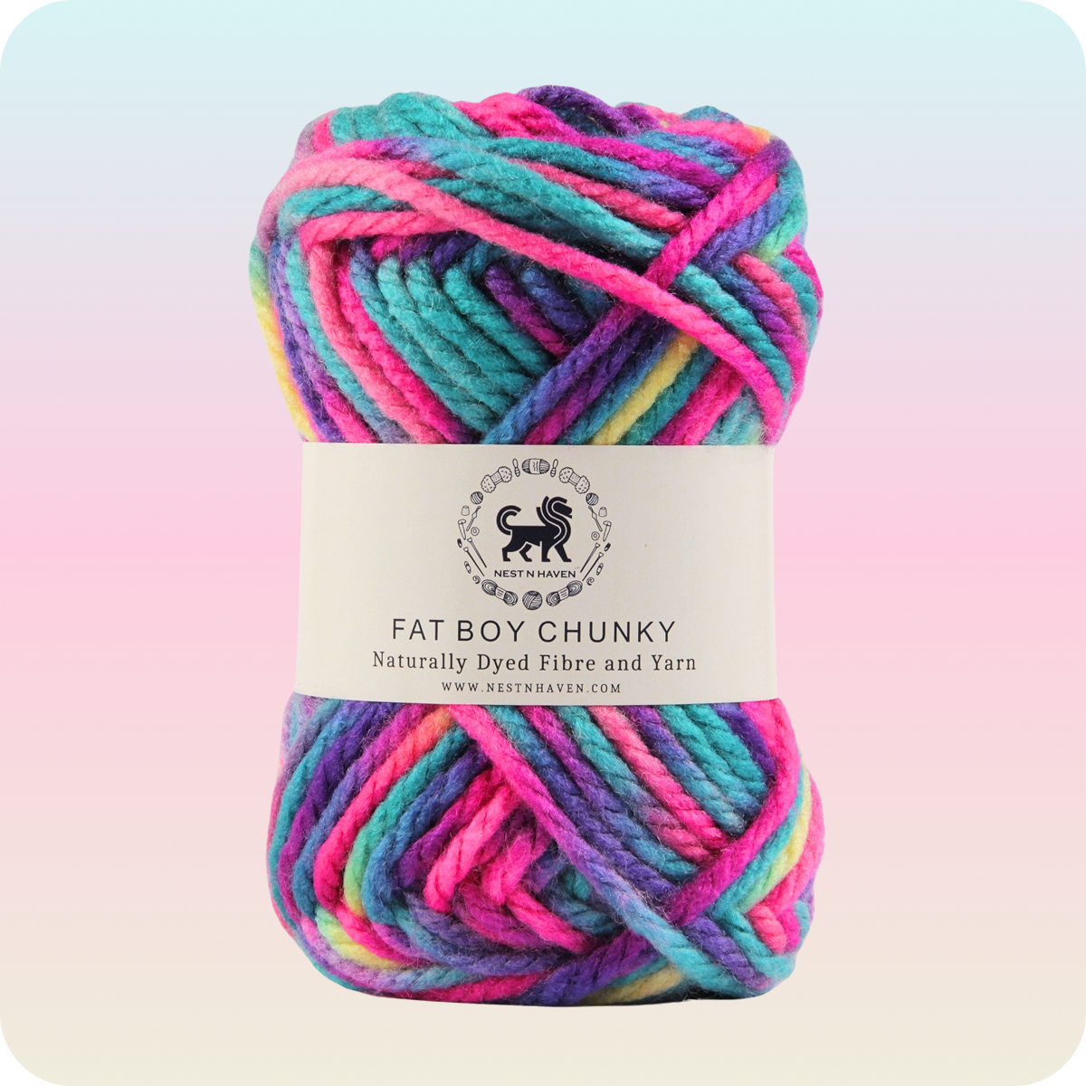 Fatboy Chunky Naturally Dyed Fibre Yarn (100 gram) - Multicolor 14