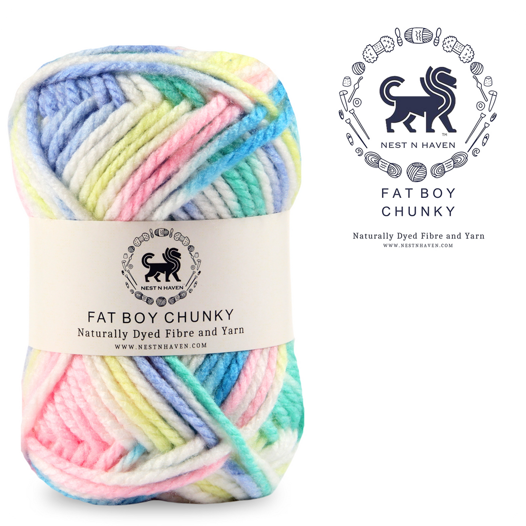 Fatboy Chunky Naturally Dyed Fibre Yarn (100 gram) - Multicolor 15