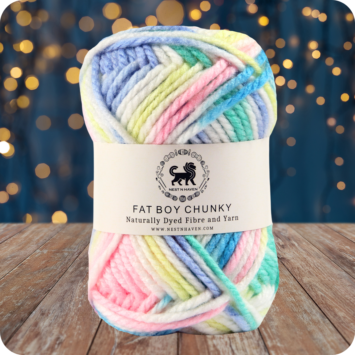 Fatboy Chunky Naturally Dyed Fibre Yarn (100 gram) - Multicolor 15