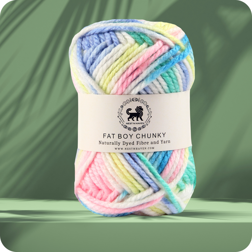 Fatboy Chunky Naturally Dyed Fibre Yarn (100 gram) - Multicolor 15