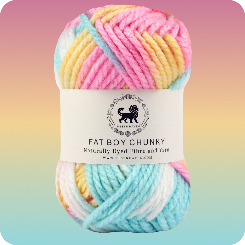 Fatboy Chunky Naturally Dyed Fibre Yarn (100 gram) - Multicolor 2