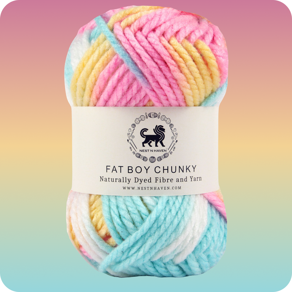 Fatboy Chunky Naturally Dyed Fibre Yarn (100 gram) - Multicolor 2