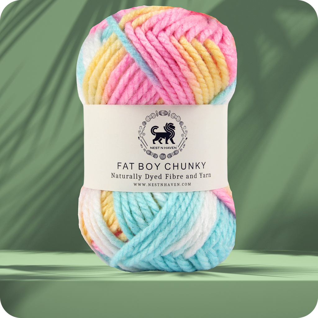 Fatboy Chunky Naturally Dyed Fibre Yarn (100 gram) - Multicolor 2