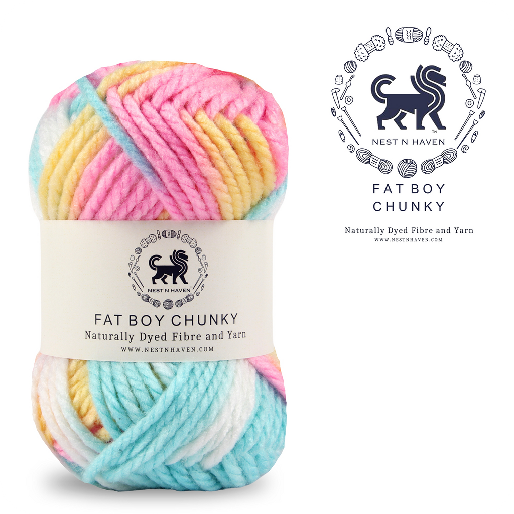 Fatboy Chunky Naturally Dyed Fibre Yarn (100 gram) - Multicolor 2