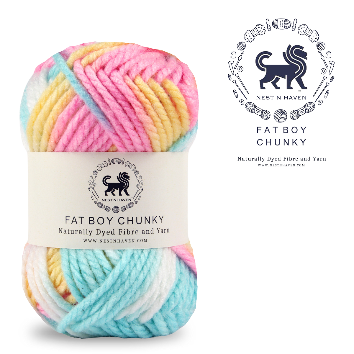 Fatboy Chunky Naturally Dyed Fibre Yarn (100 gram) - Multicolor 2