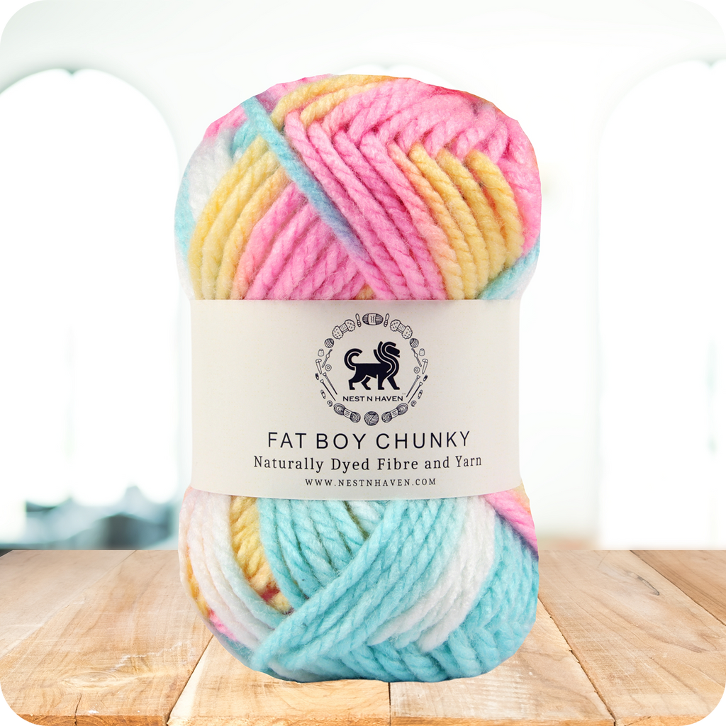 Fatboy Chunky Naturally Dyed Fibre Yarn (100 gram) - Multicolor 2
