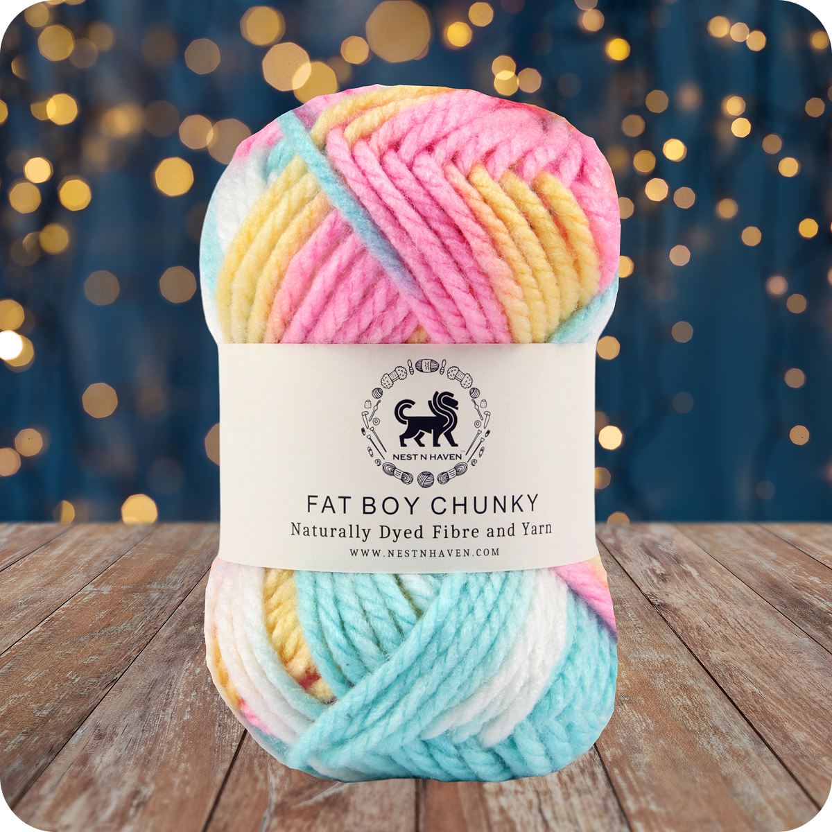 Fatboy Chunky Naturally Dyed Fibre Yarn (100 gram) - Multicolor 2