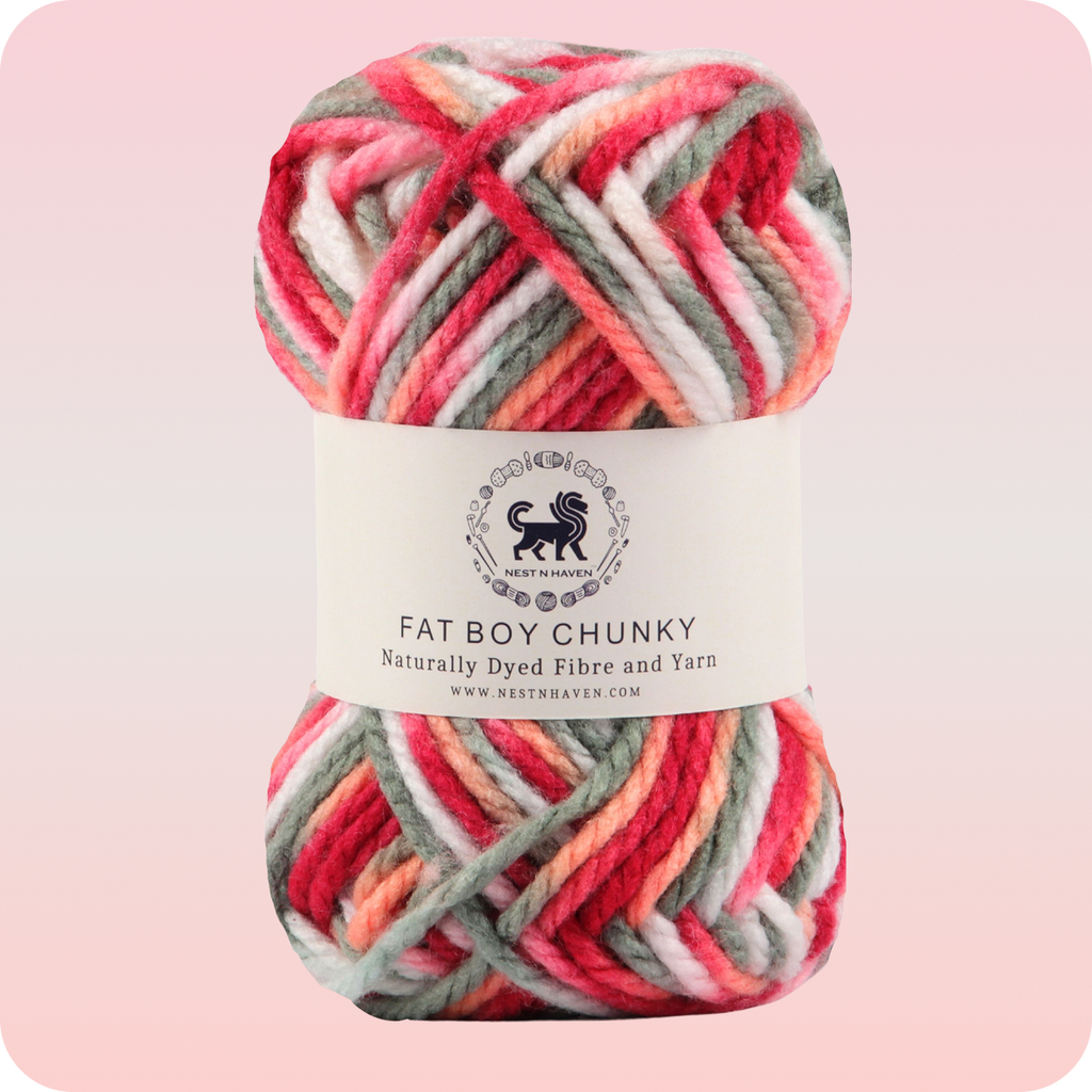 Fatboy Chunky Naturally Dyed Fibre Yarn (100 gram) - Multicolor 3