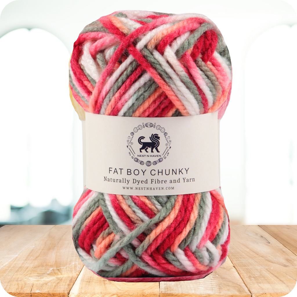 Fatboy Chunky Naturally Dyed Fibre Yarn (100 gram) - Multicolor 3