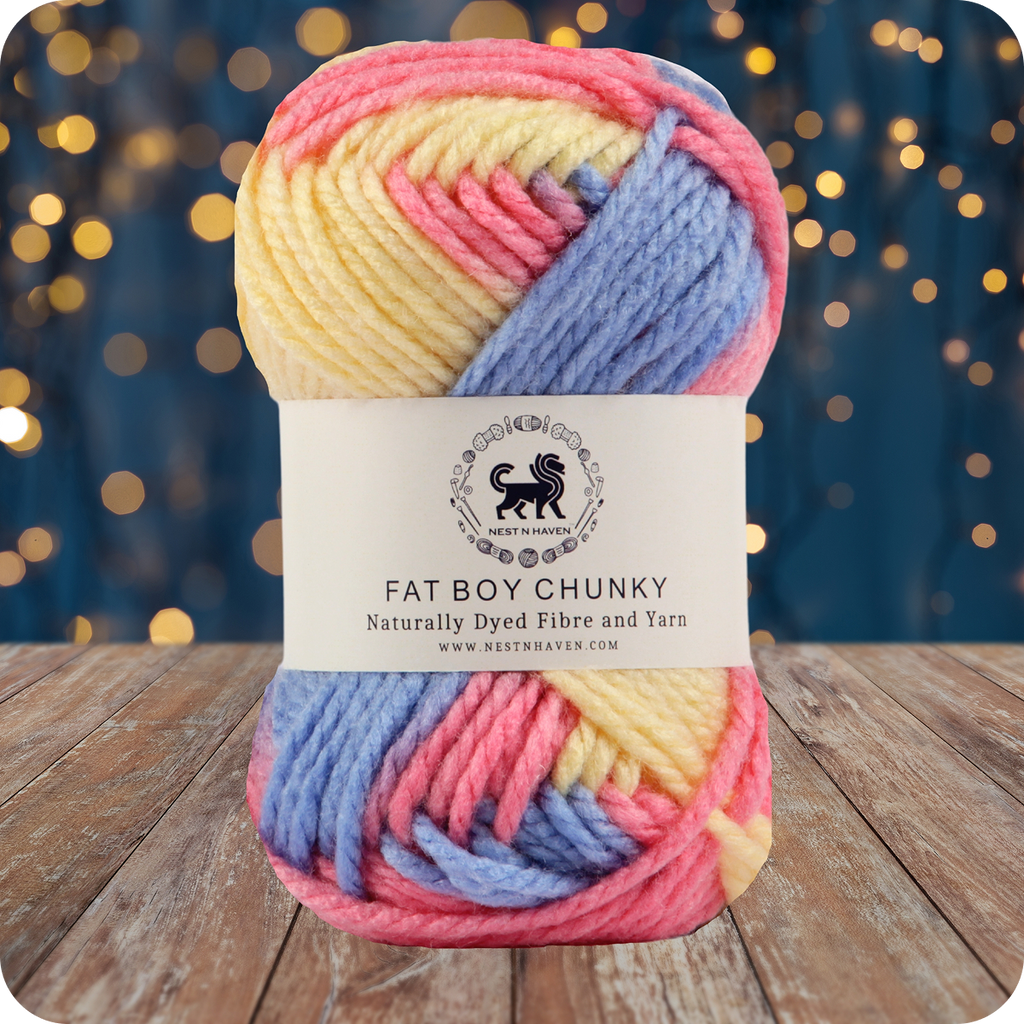 Fatboy Chunky Naturally Dyed Fibre Yarn (100 gram) - Multicolor 4