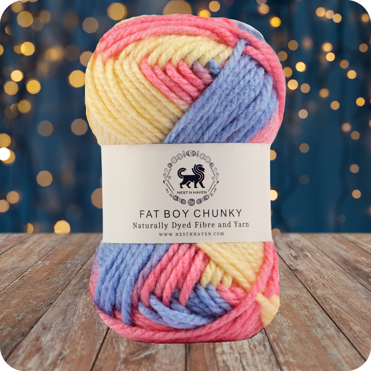 Fatboy Chunky Naturally Dyed Fibre Yarn (100 gram) - Multicolor 4