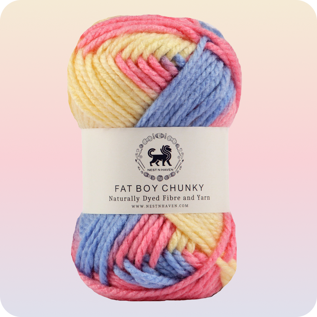 Fatboy Chunky Naturally Dyed Fibre Yarn (100 gram) - Multicolor 4