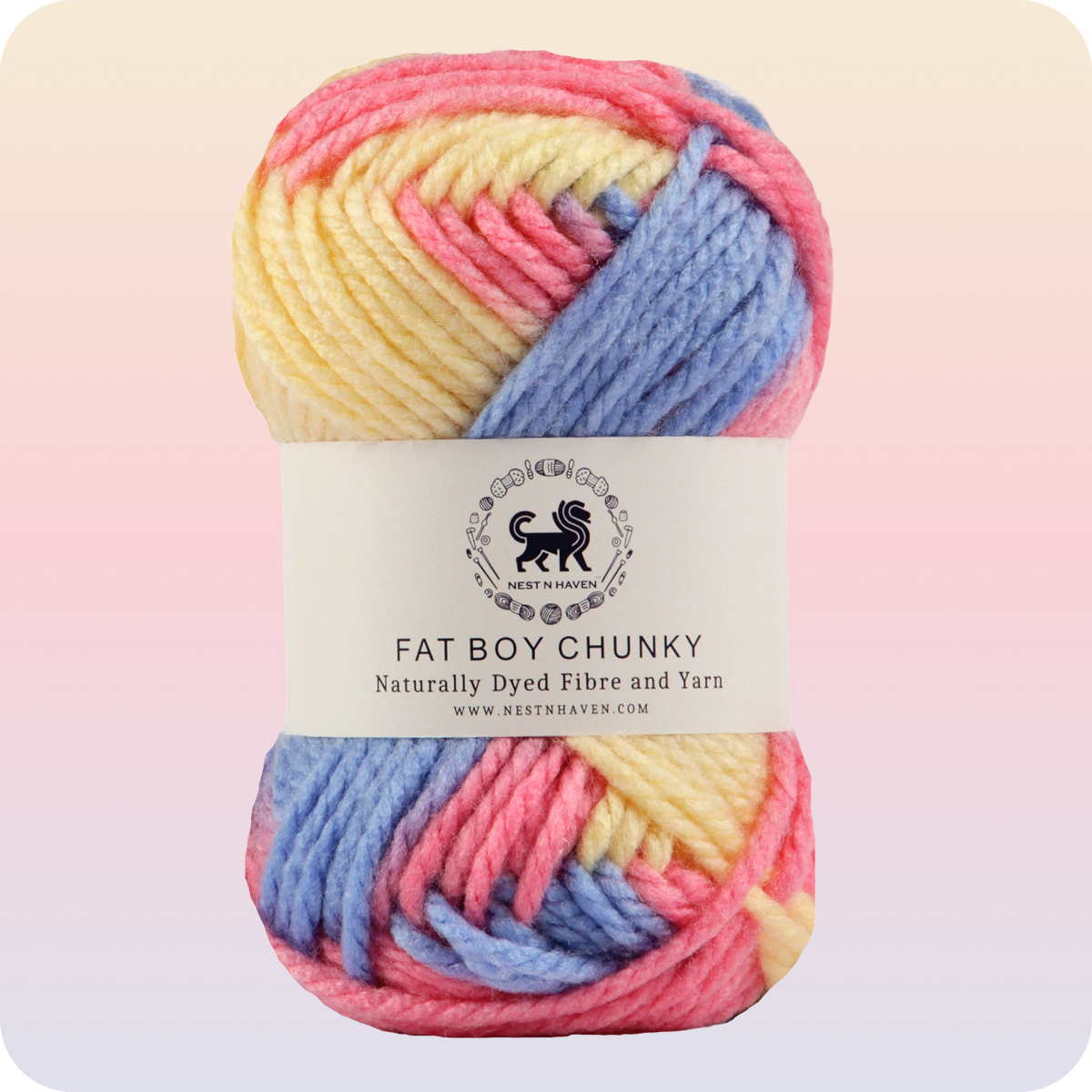 Fatboy Chunky Naturally Dyed Fibre Yarn (100 gram) - Multicolor 4