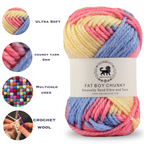 Fatboy Chunky Naturally Dyed Fibre Yarn (100 gram) - Multicolor 4