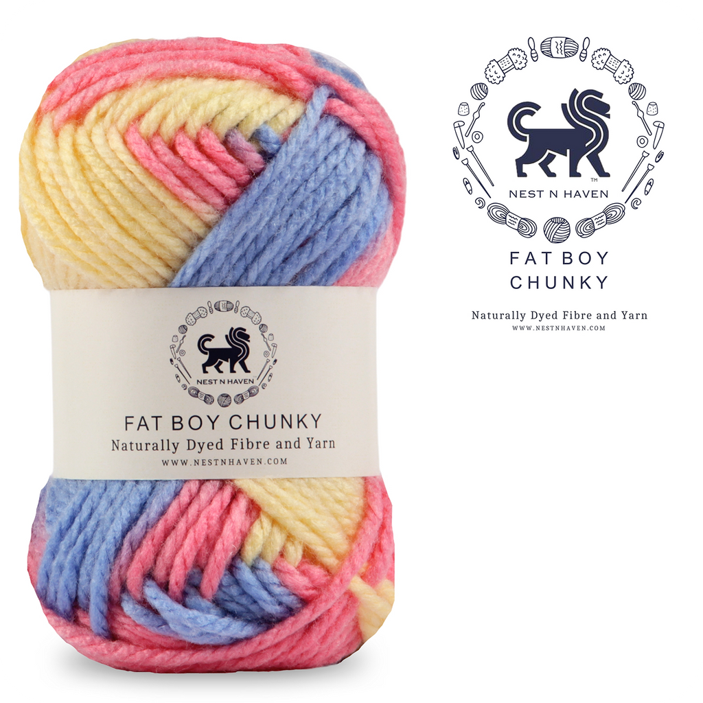 Fatboy Chunky Naturally Dyed Fibre Yarn (100 gram) - Multicolor 4