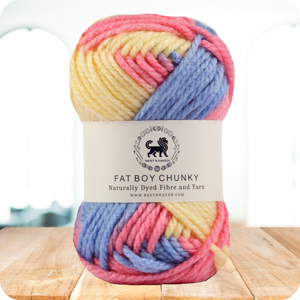Fatboy Chunky Naturally Dyed Fibre Yarn (100 gram) - Multicolor 4