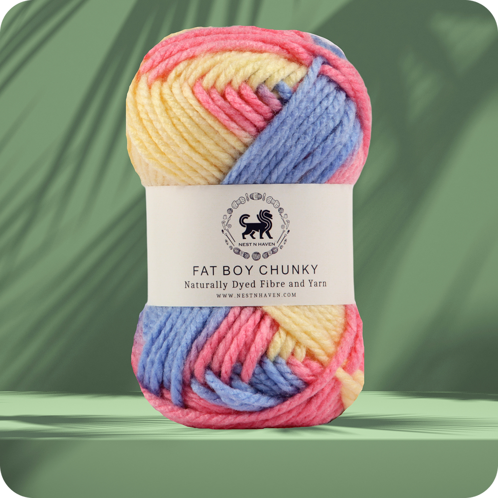 Fatboy Chunky Naturally Dyed Fibre Yarn (100 gram) - Multicolor 4