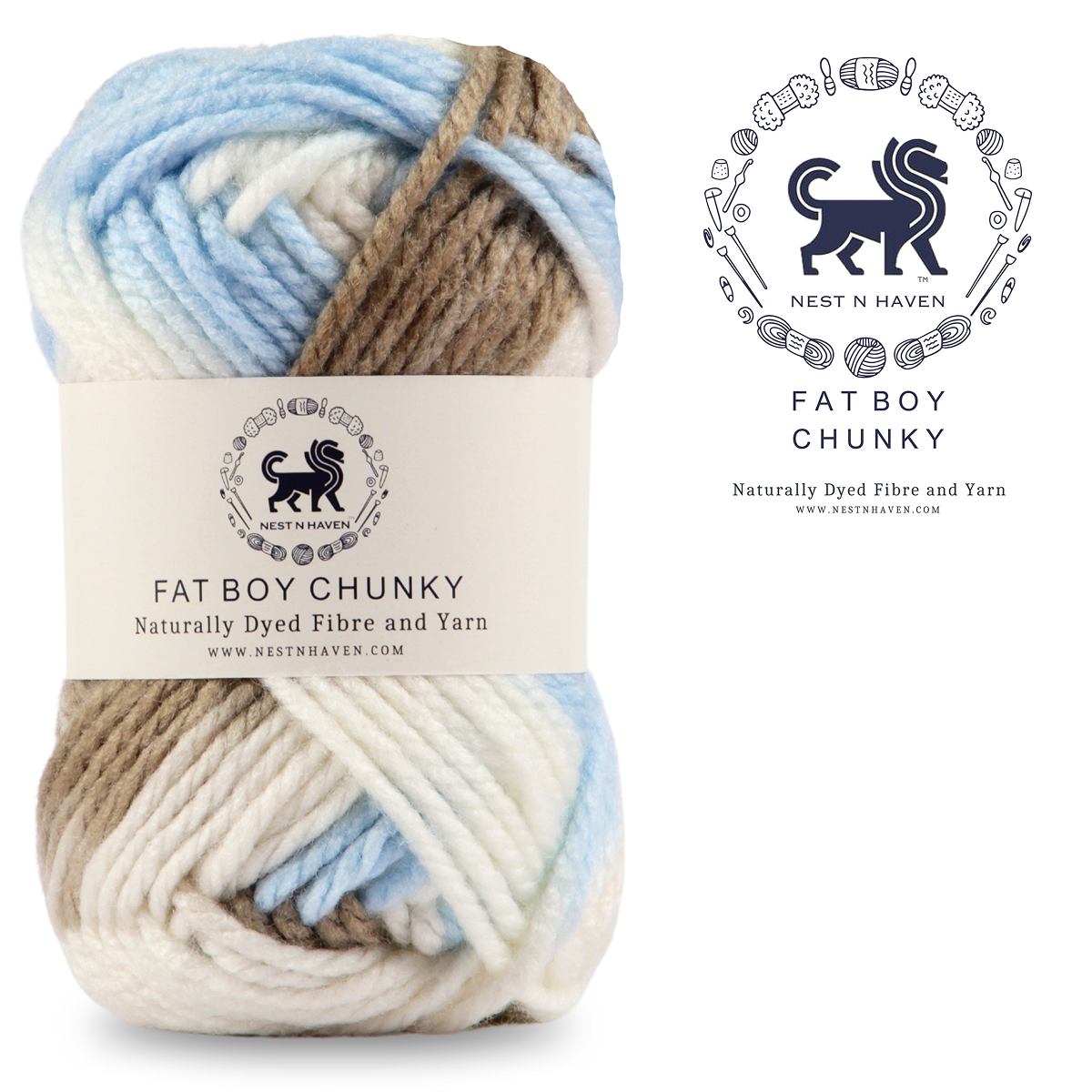 Fatboy Chunky Naturally Dyed Fibre Yarn (100 gram) - Multicolor 5