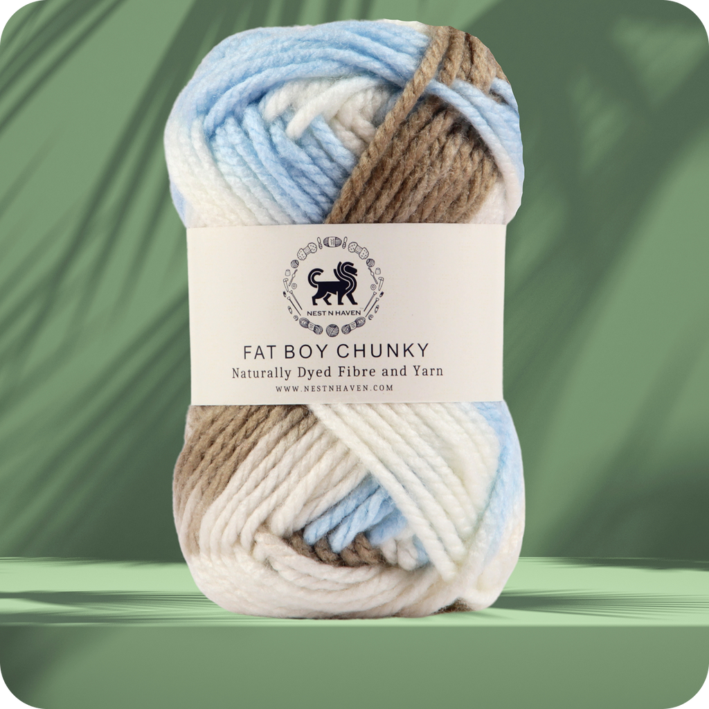 Fatboy Chunky Naturally Dyed Fibre Yarn (100 gram) - Multicolor 5