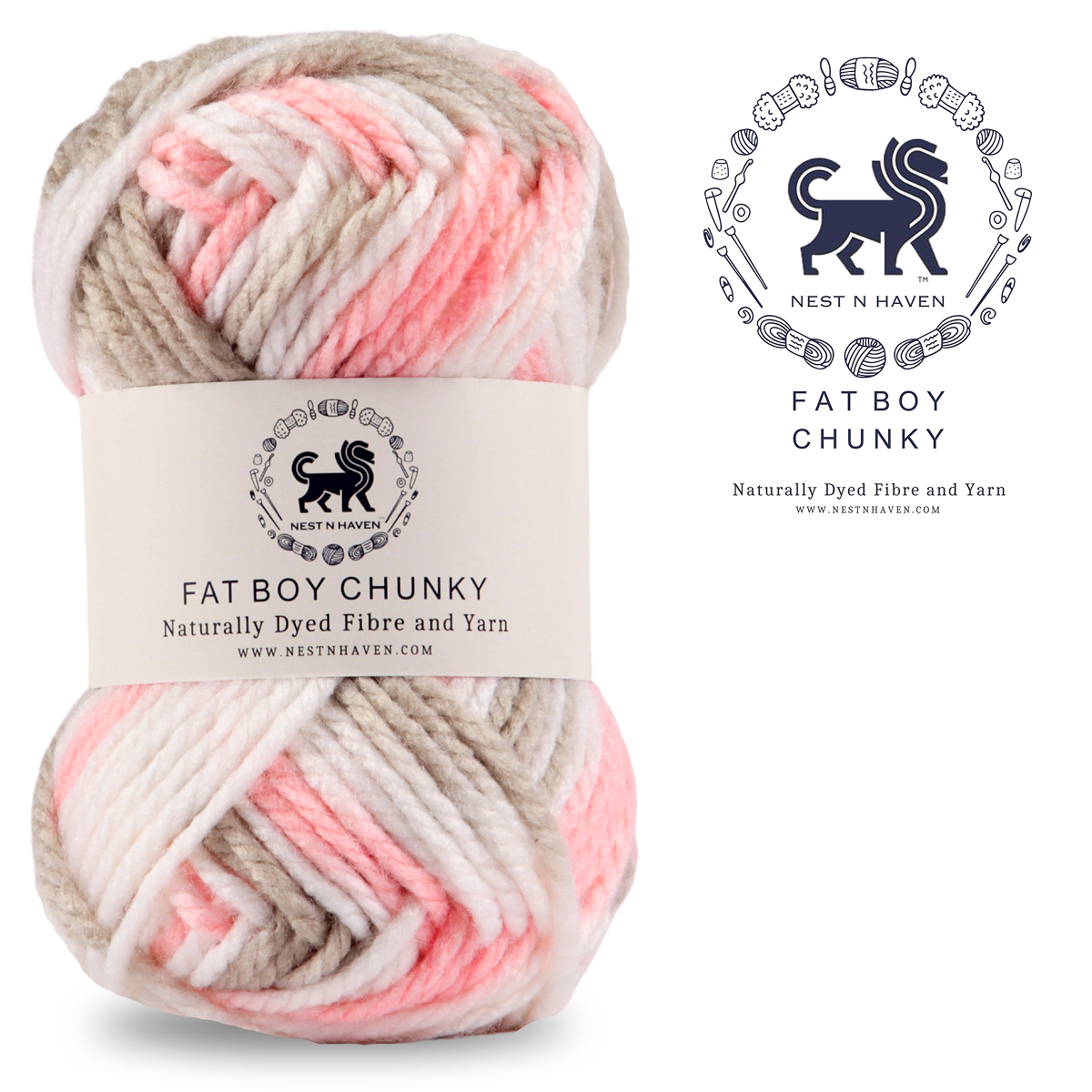 Fatboy Chunky Naturally Dyed Fibre Yarn (100 gram) - Multicolor 6