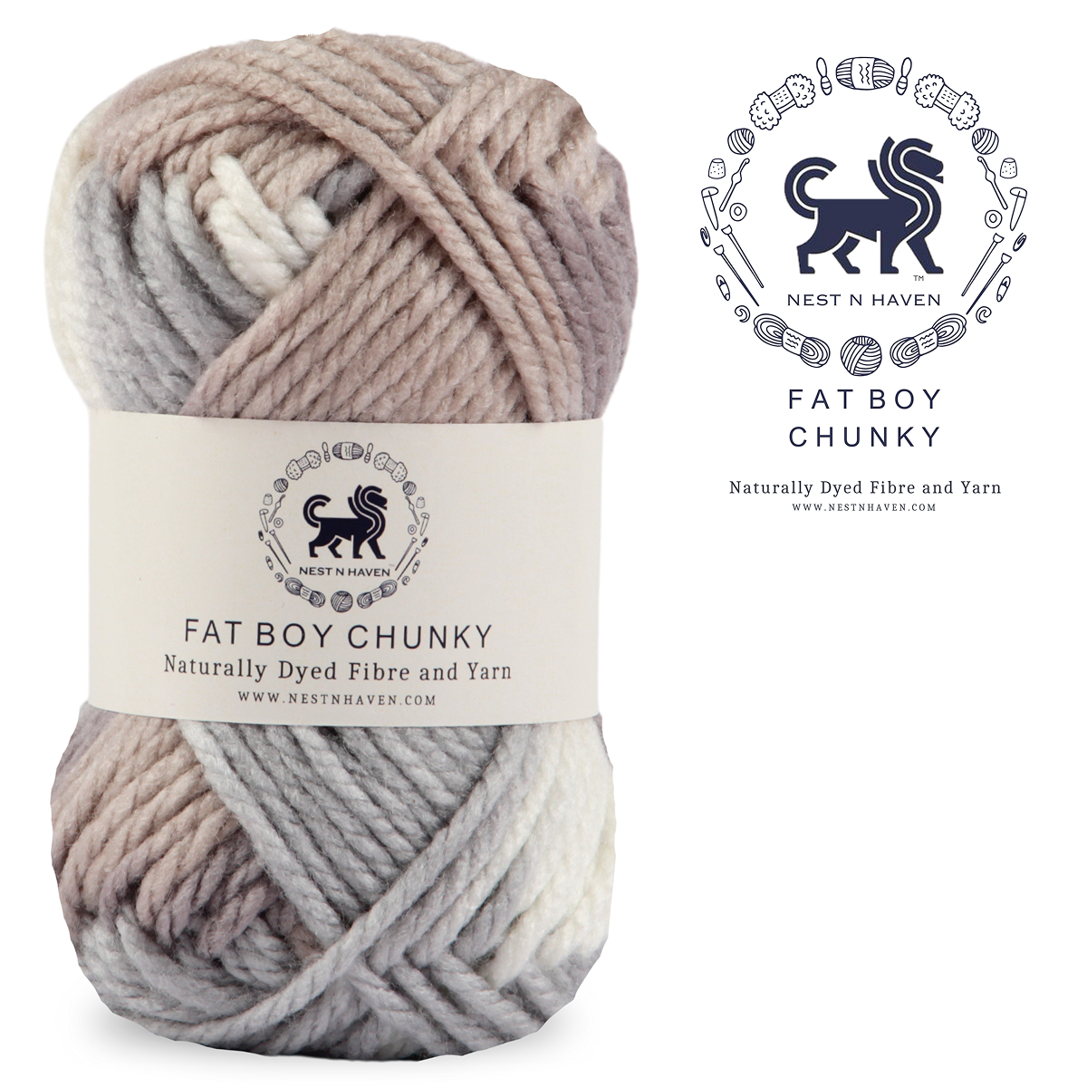 Fatboy Chunky Naturally Dyed Fibre Yarn (100 gram) - Multicolor 7