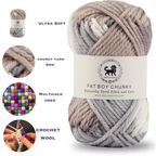Fatboy Chunky Naturally Dyed Fibre Yarn (100 gram) - Multicolor 7